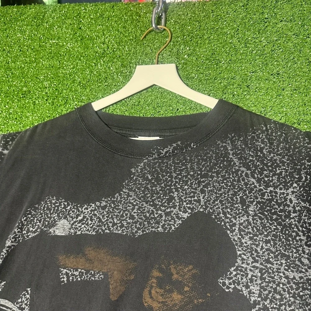 Vintage Reebok Blacktop All Over Print Basketball T-Shirt Mens‎ Large Black 90s